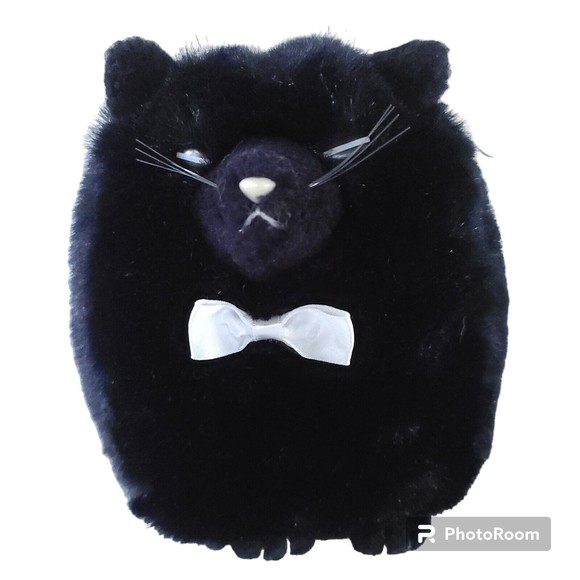 Dakin Other - Dakin Vintage Black Plush Cat Chubby Kitty 1980 Japan Artists Society